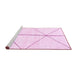 Sideview of Machine Washable Solid Pink Modern Rug, wshabs2952pnk