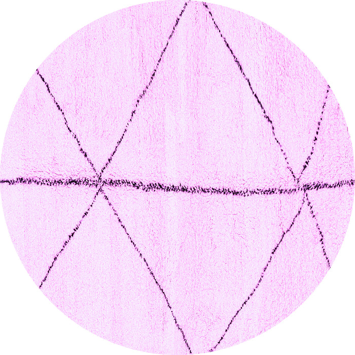 Round Solid Purple Modern Rug, abs2952pur
