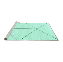 Sideview of Machine Washable Solid Turquoise Modern Area Rugs, wshabs2952turq