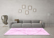 Machine Washable Solid Pink Modern Rug in a Living Room, wshabs2952pnk