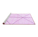 Sideview of Machine Washable Solid Purple Modern Area Rugs, wshabs2952pur