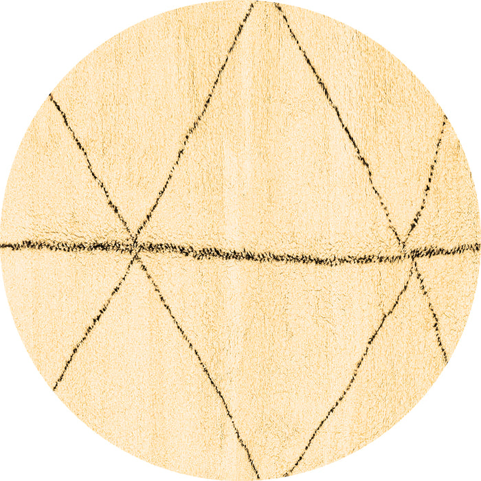 Round Solid Brown Modern Rug, abs2952brn