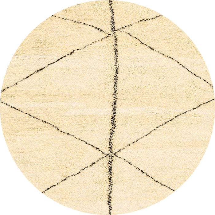 Round Machine Washable Abstract Brown Gold Rug, wshabs2952