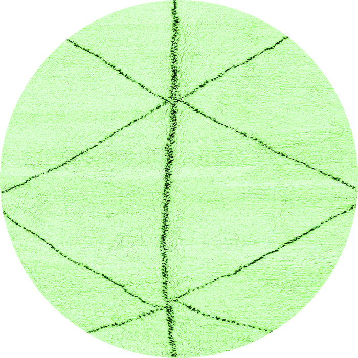 Round Solid Green Modern Rug, abs2952grn