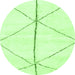 Round Solid Green Modern Rug, abs2952grn