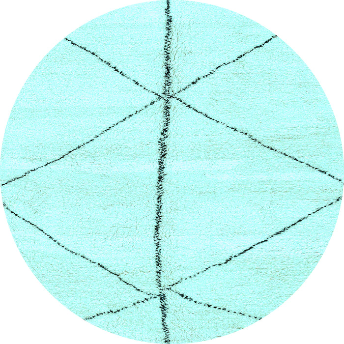 Round Machine Washable Solid Light Blue Modern Rug, wshabs2952lblu
