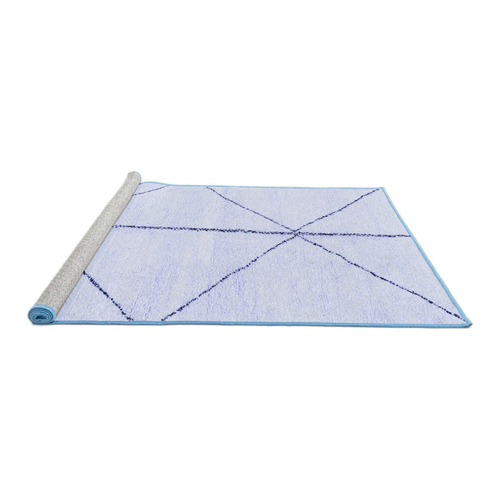Sideview of Machine Washable Solid Blue Modern Rug, wshabs2952blu