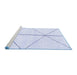 Sideview of Machine Washable Solid Blue Modern Rug, wshabs2952blu