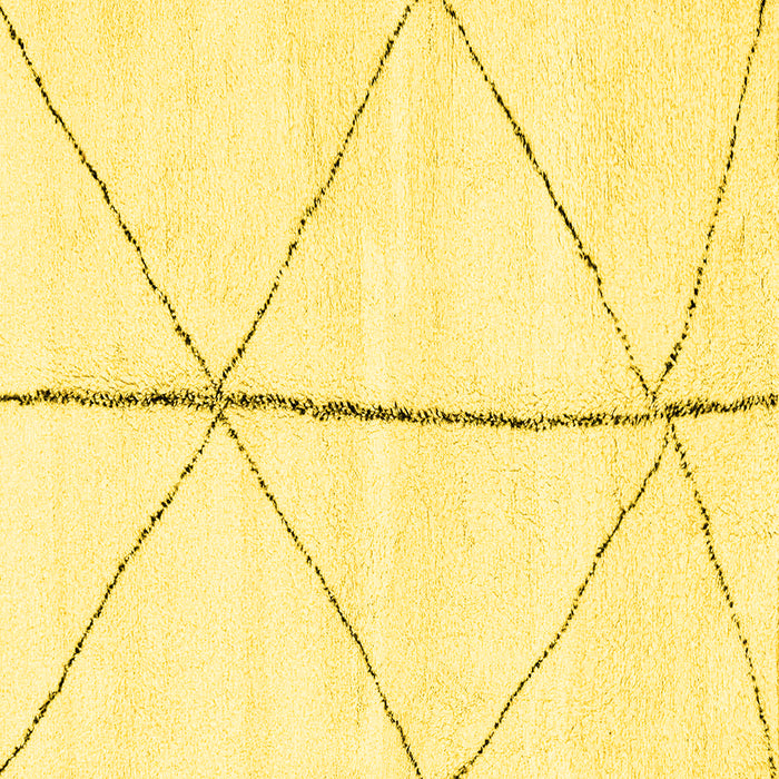 Square Solid Yellow Modern Rug, abs2952yw