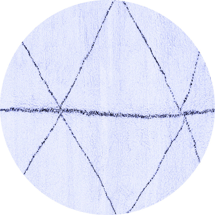 Round Machine Washable Solid Blue Modern Rug, wshabs2952blu