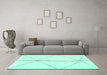 Machine Washable Solid Turquoise Modern Area Rugs in a Living Room,, wshabs2952turq