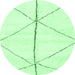 Round Solid Emerald Green Modern Rug, abs2952emgrn