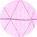 Round Solid Pink Modern Rug, abs2952pnk