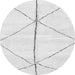 Round Solid Gray Modern Rug, abs2952gry