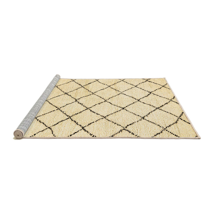 Sideview of Machine Washable Abstract Khaki Gold Rug, wshabs2953