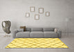 Machine Washable Solid Yellow Modern Rug in a Living Room, wshabs2953yw