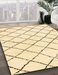 Abstract Khaki Gold Solid Rug, abs2953