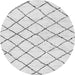 Round Machine Washable Solid Gray Modern Rug, wshabs2953gry