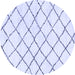 Round Solid Blue Modern Rug, abs2953blu