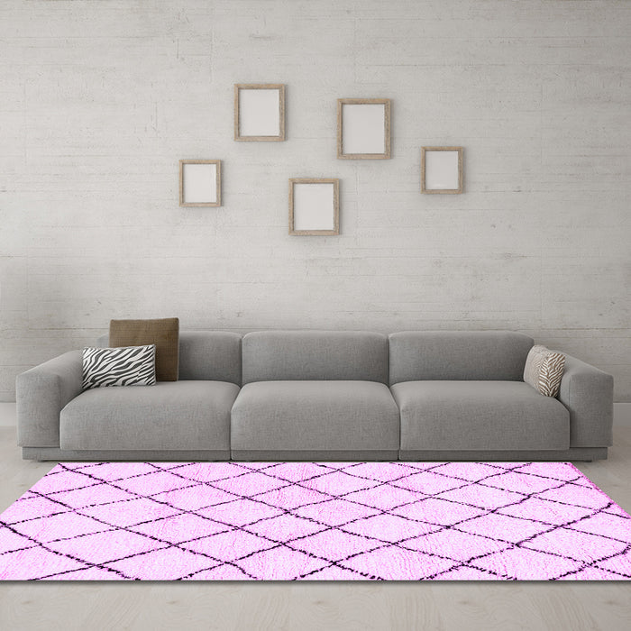 Machine Washable Solid Purple Modern Area Rugs in a Living Room, wshabs2953pur