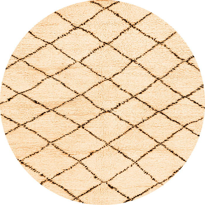 Round Machine Washable Solid Orange Modern Area Rugs, wshabs2953org