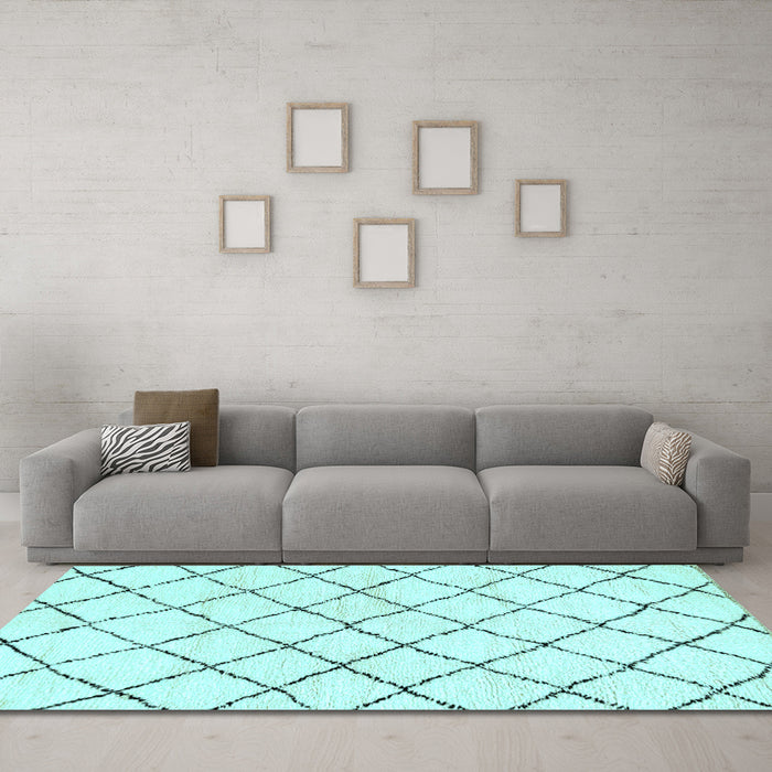 Machine Washable Solid Light Blue Modern Rug in a Living Room, wshabs2953lblu