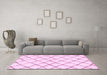 Machine Washable Solid Pink Modern Rug in a Living Room, wshabs2953pnk