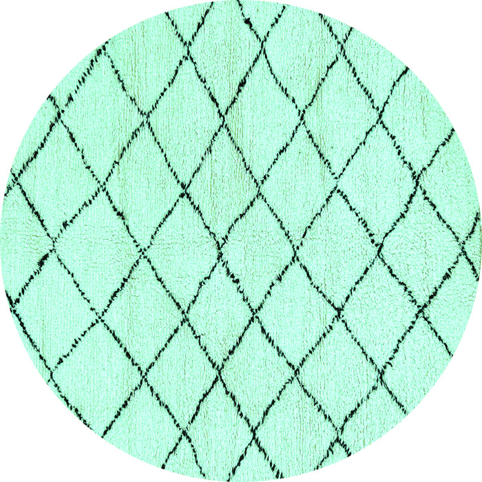 Round Solid Turquoise Modern Rug, abs2953turq