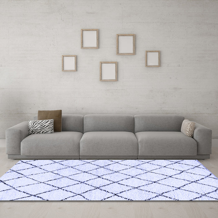 Machine Washable Solid Blue Modern Rug in a Living Room, wshabs2953blu