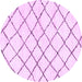 Round Solid Purple Modern Rug, abs2953pur