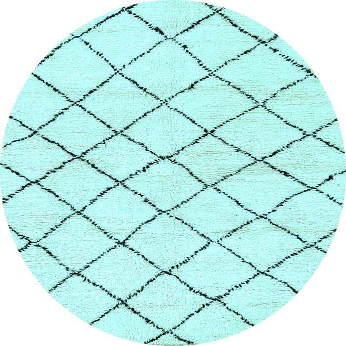 Round Machine Washable Solid Light Blue Modern Rug, wshabs2953lblu