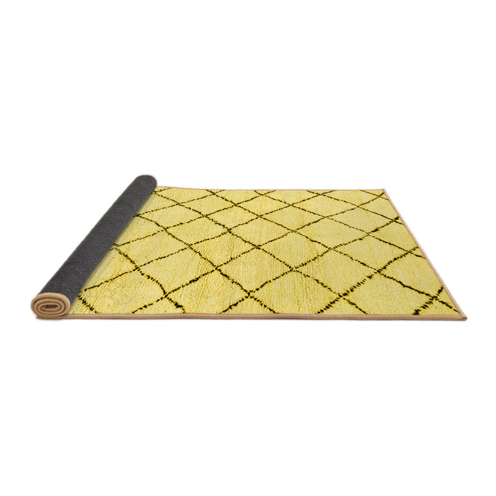 Sideview of Solid Yellow Modern Rug, abs2953yw