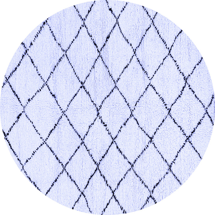 Round Machine Washable Solid Blue Modern Rug, wshabs2953blu