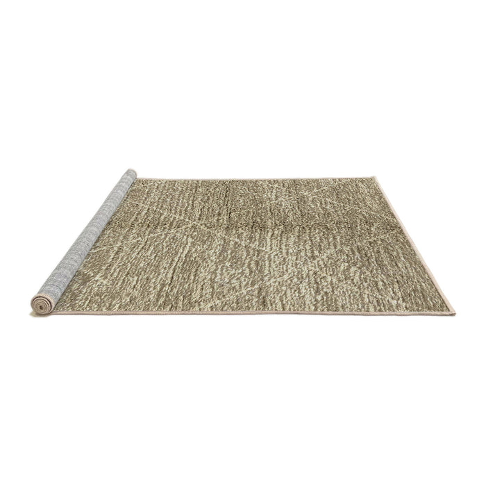 Sideview of Machine Washable Abstract Dark Gold Brown Rug, wshabs2954