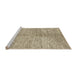 Sideview of Machine Washable Abstract Dark Gold Brown Rug, wshabs2954