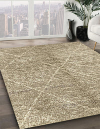 Abstract Dark Gold Brown Modern Rug, abs2954