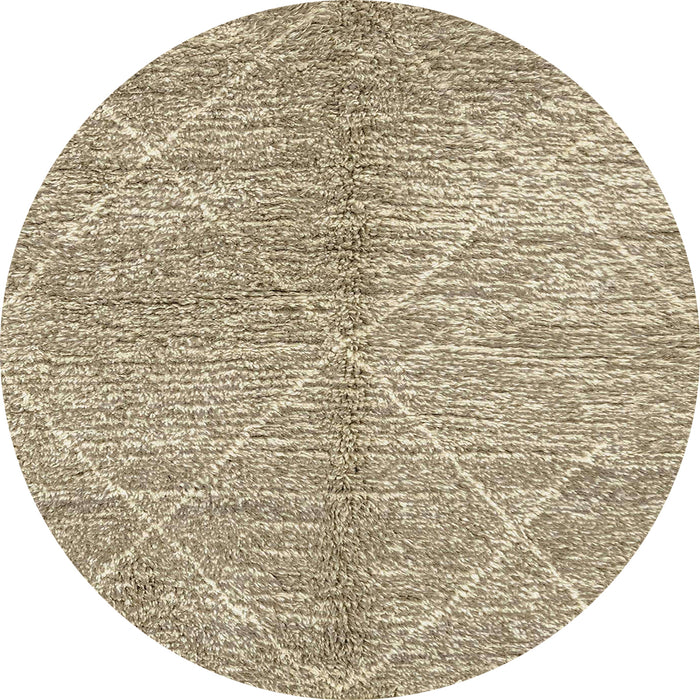Round Abstract Dark Gold Brown Modern Rug, abs2954