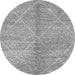 Round Machine Washable Abstract Gray Modern Rug, wshabs2954gry