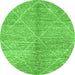 Round Abstract Green Modern Rug, abs2954grn