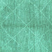 Square Abstract Turquoise Modern Rug, abs2954turq