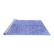 Sideview of Machine Washable Abstract Blue Modern Rug, wshabs2954blu