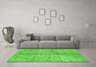 Machine Washable Abstract Green Modern Area Rugs in a Living Room,, wshabs2954grn