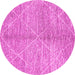 Round Abstract Pink Modern Rug, abs2954pnk