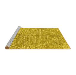Sideview of Machine Washable Abstract Yellow Modern Rug, wshabs2954yw