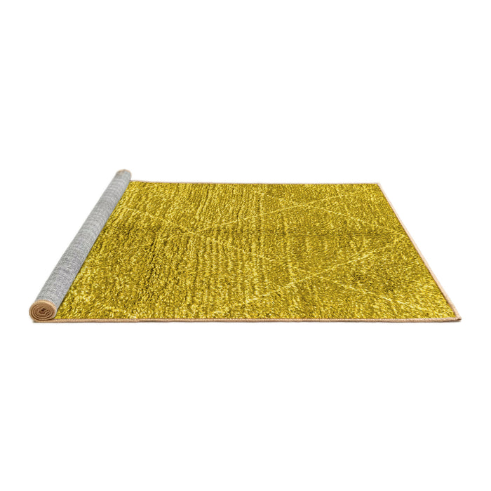 Sideview of Machine Washable Abstract Yellow Modern Rug, wshabs2954yw