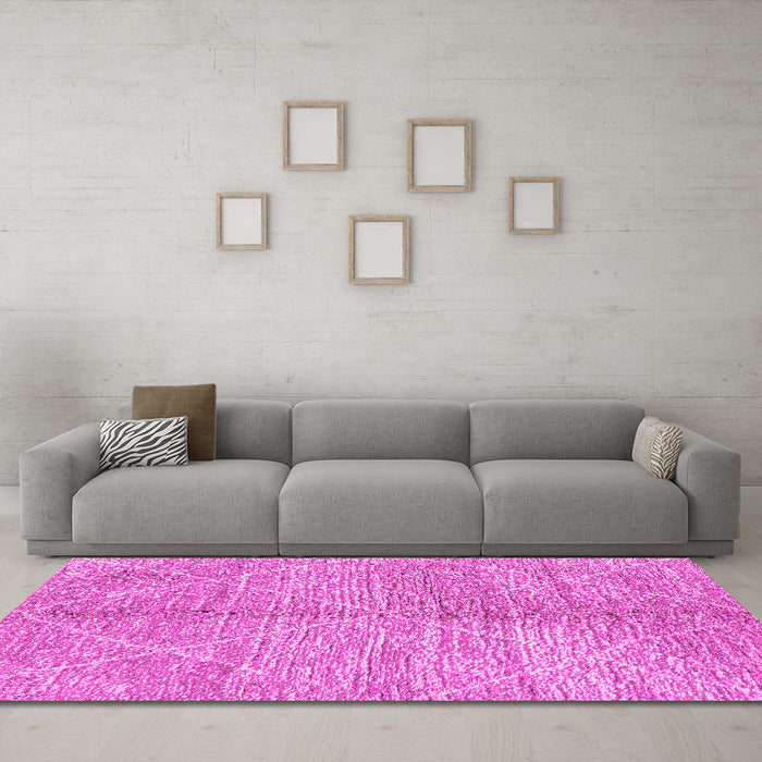 Machine Washable Abstract Pink Modern Rug in a Living Room, wshabs2954pnk