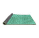 Sideview of Abstract Turquoise Modern Rug, abs2954turq