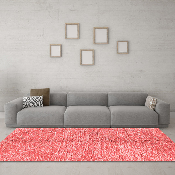 Modern Red Washable Rugs