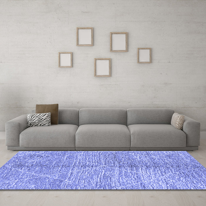 Machine Washable Abstract Blue Modern Rug in a Living Room, wshabs2954blu