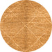 Round Abstract Orange Modern Rug, abs2954org